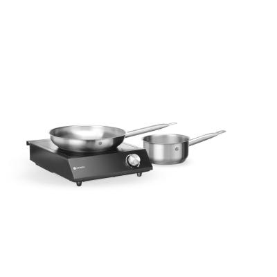 Sada: Indukční vařič 3500W + pánev + pánev na smažení, HENDI, Černá, 230V/3500W, 320x395x(H)95mm | 239889